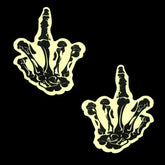 Fuck You Glow in the Dark Skeleton Hand Nipple  Cover Pasties